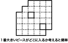 一番大きいピースがどこに入るか考えると簡単