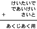 けいたいで＋であいけい＋さいと＝あくじあく用