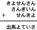 きよせんさん＋さんぎいん＋せんきよ＝出馬よていさ