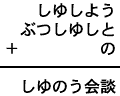 しゆしよう＋ぶつしゆしと＋の＝しゆのう会談