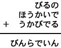 びるの＋ほうかいで＋うかびでる＝びんらでいん