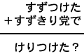 すずつけた＋すずきり党で＝けりつけた？