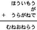 ほういもう＋が＋うらがねで＝むねおねらう