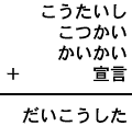 こうたいし＋こつかい＋かいかい＋宣言＝だいこうした