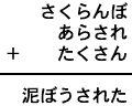 さくらんぼ＋あらされ＋たくさん＝泥ぼうされた