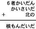 ６者かいだん＋かいさいだ＋北の＝核もんだいだ