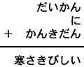 だいかん＋に＋かんきだん＝寒さきびしい