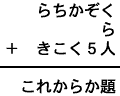 らちかぞく+ら+きこく5人=これからか題