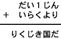 だい1じん+いらくより=りくじき国だ