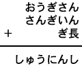おうぎさん+さんぎいん+ぎ長=しゅうにんし