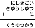 にしきごい＋きゆうしゆつ＋に＝くうゆつかう