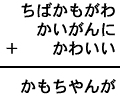 ちばかもがわ+かいがんに+かわいい=かもちやんが