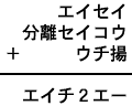 エイセイ＋分離セイコウ＋ウチ揚＝エイチ２エー