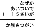 なぜか＋あいついで＋１５さいが＝か族さつがい