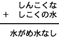 しんこくな＋しこくの水＝水がめ水なし