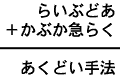 らいぶどあ+かぶか急らく=あくどい手法