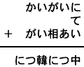 かいがいに+て+がい相あい=につ韓につ中