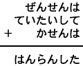 ぜんせんは+ていたいして+かせんは=はんらんした