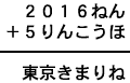 ２０１６ねん＋５りんこうほ＝東京きまりね