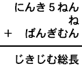 にんき5ねん+ね+ばんぎむん=じきじむ総長