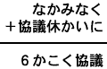 なかみなく+協議休かいに=6かこく協議