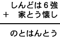 しんどは６強＋家とう懐し＝のとはんとう