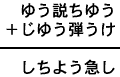 ゆう説ちゆう＋じゆう弾うけ＝しちよう急し