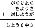 がくりよく＋ちようさ＋対しようが＝しよう６中３