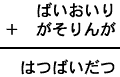 ばいおいり＋がそりんが＝はつばいだつ