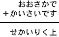 おおさかで＋かいさいです＝せかいりく上