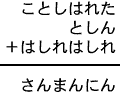 ことしはれた+としん+はしれはしれ=さんまんにん