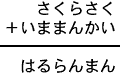 さくらさく＋いままんかい＝はるらんまん