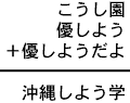 こうし園+優しよう+優しようだよ=沖縄しよう学