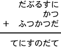 だぶるすに＋かつ＋ふつかつだ＝てにすのだて