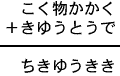 こく物かかく+きゆうとうで=ちきゆうきき