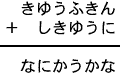 きゆうふきん＋しきゆうに＝なにかうかな