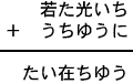 若た光いち＋うちゆうに＝たい在ちゆう