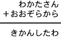 わかたさん＋おおぞらから＝きかんしたわ