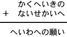 かくへいきの＋ないせかいへ＝へいわへの願い