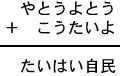 やとうよとう＋こうたいよ＝たいはい自民