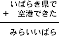 いばらき県で＋空港できた＝みらいいばら