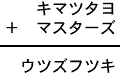 キマツタヨ＋マスターズ＝ウツズフツキ