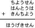 ちようせん＋はんとうは＋きんちよう＝ほうげきせん