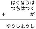 はくほうは＋つちはつく＋が＝ゆうしようし