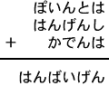 ぽいんとは＋はんげんし＋かでんは＝はんばいげん