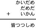 かいだめ＋だめだ＋いかん＝皆つつしめ