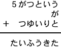 ５がつという＋が＋つゆいりと＝たいふうきた