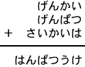 げんかい＋げんぱつ＋さいかいは＝はんぱつうけ