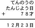 てんのうの＋たんじよう日＋７８才＝１２月２３日