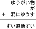 ゆうがい物＋が＋混にゆうす＝すい道断すい